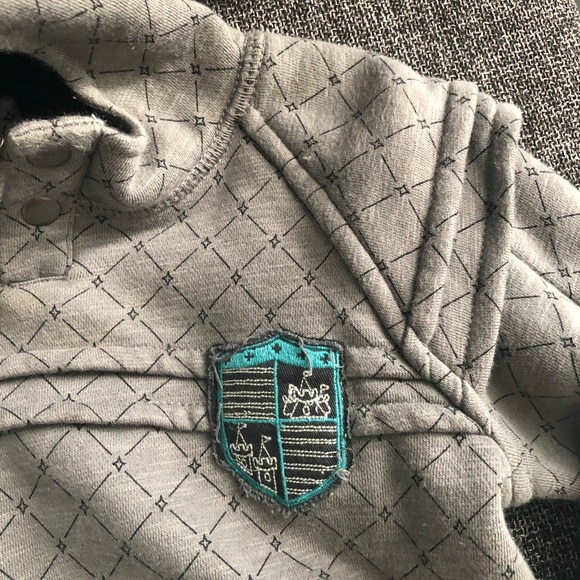 Toddler Boys gray & teal hoodie by Oshkosh - Picture 3 of 6